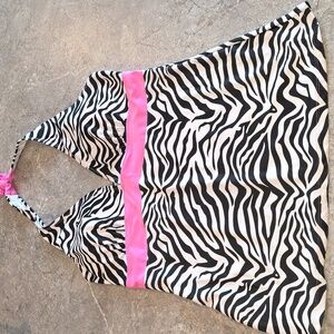 (J35) Bobbie Brooks Black and White Bikini Swim Top